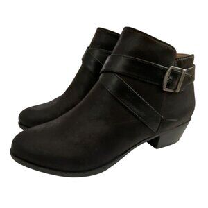 Lifestride Velocity 2.0 Faux Suede Ankle Booties-Black-Size 7M-GUC